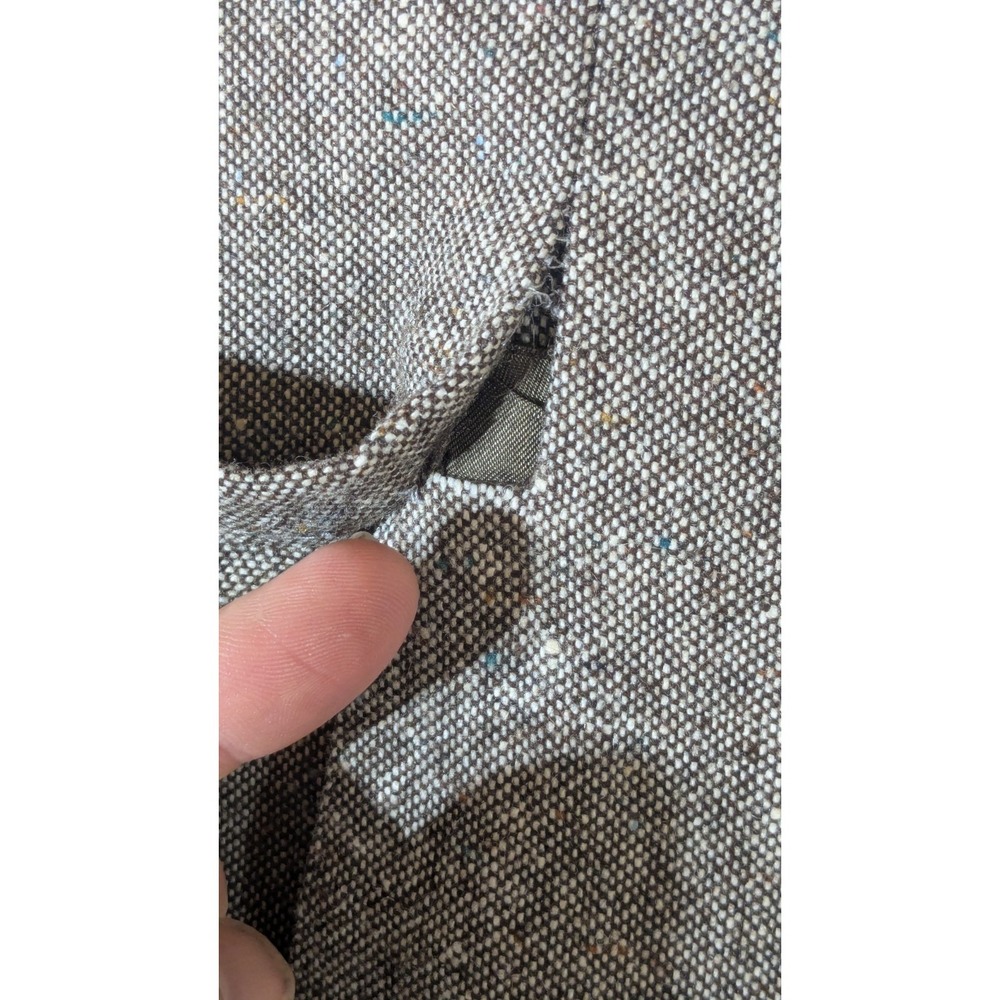 Vintage 1970s Taupe Wool Donegal Fleck Tweed Blazer Reversible Vest Union 38S - Picture 16 of 16
